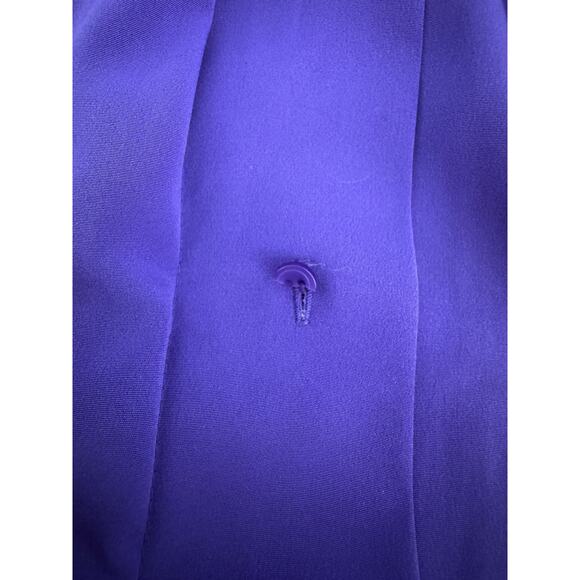 Vintage Foxcroft pleated mock neck royal purple secretary blouse size 10 medium - Picture 8 of 10